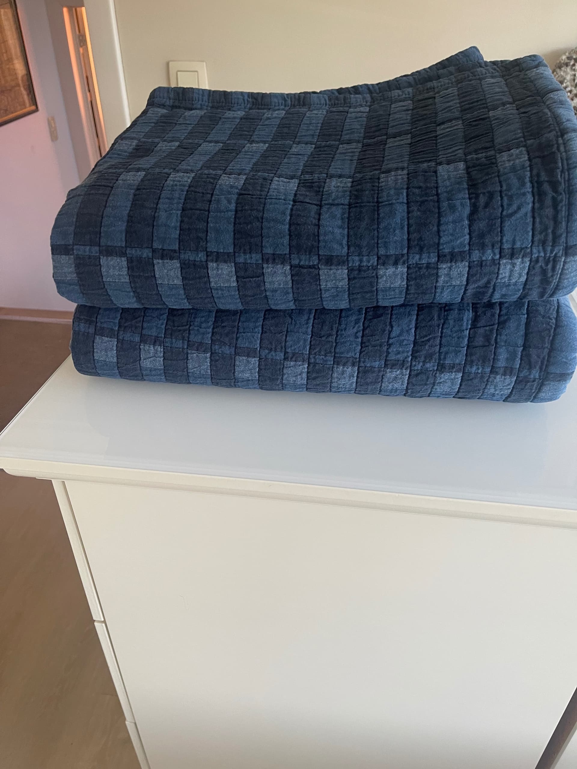 BLAUWE BEDSPREI sprei, blauw, 160x250 cm