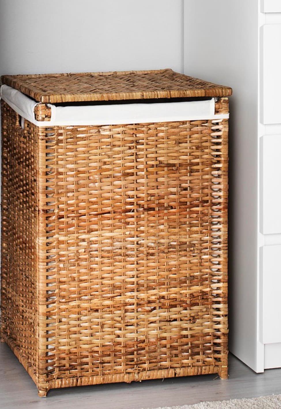 BRANÄS wasmand  binnenkant bekleed, rotan, 80 l