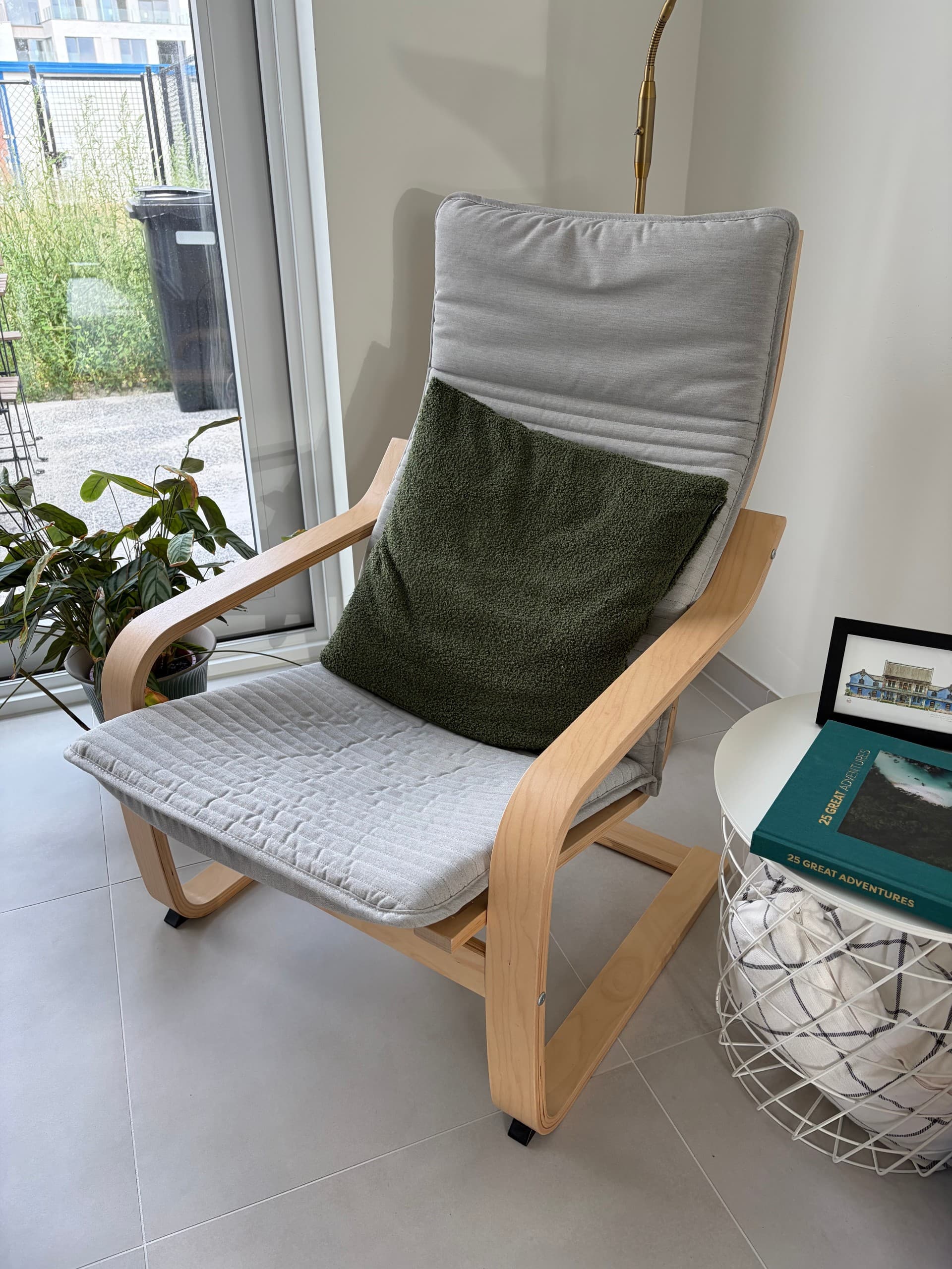 POÄNG fauteuil, berkenfineer/Knisa lichtbeige
